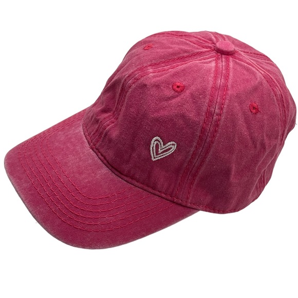 NWOT adjustable baseball cap, hat, embroidered heart, slightly washed ou… - Picture 2 of 8